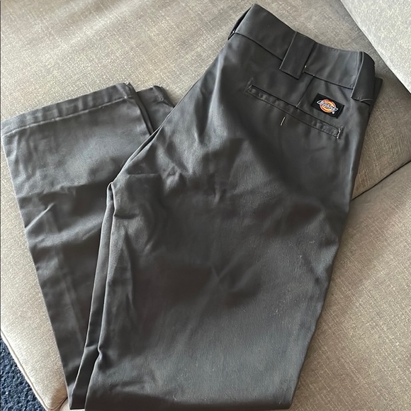 Dickies Gray Chinos Flat Front Professional Wear - Picture 2 of 5